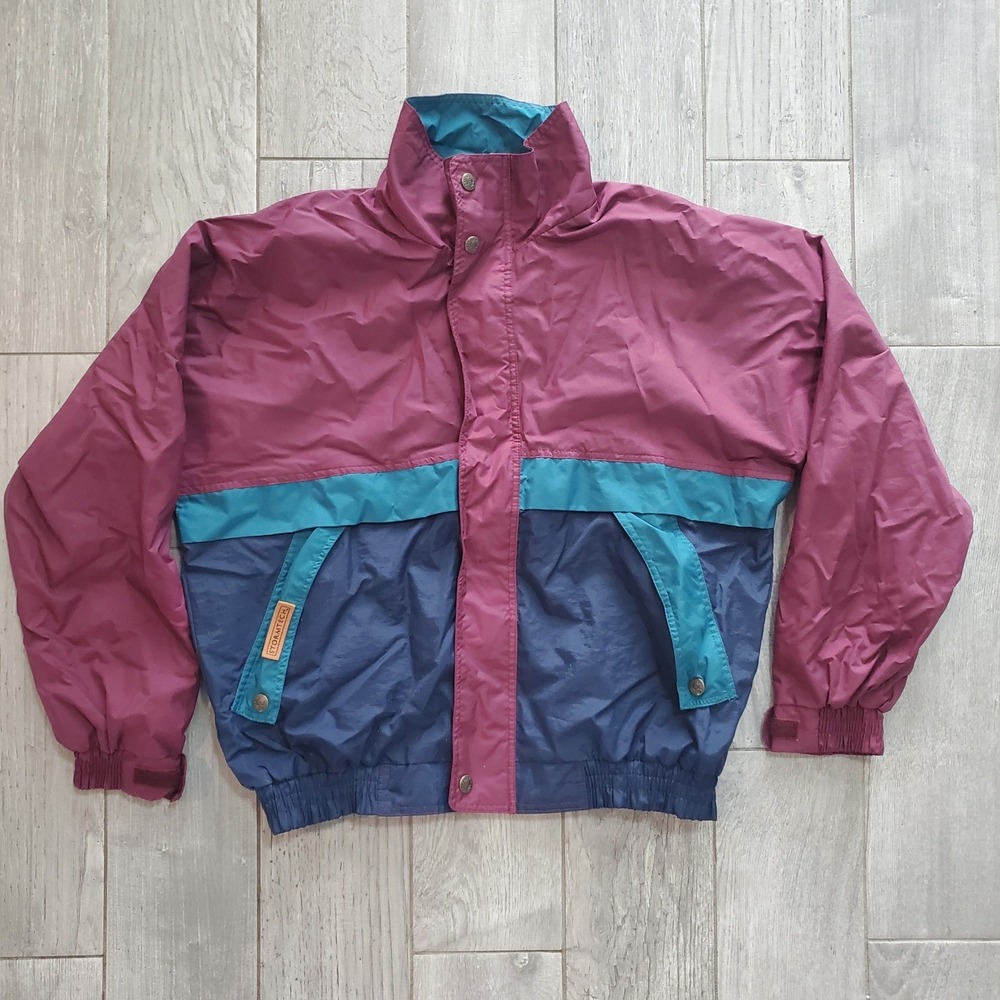 Stormtech Vintage Colorblock Windbreaker Jacket Burgundy Navy Teal Mens Medium